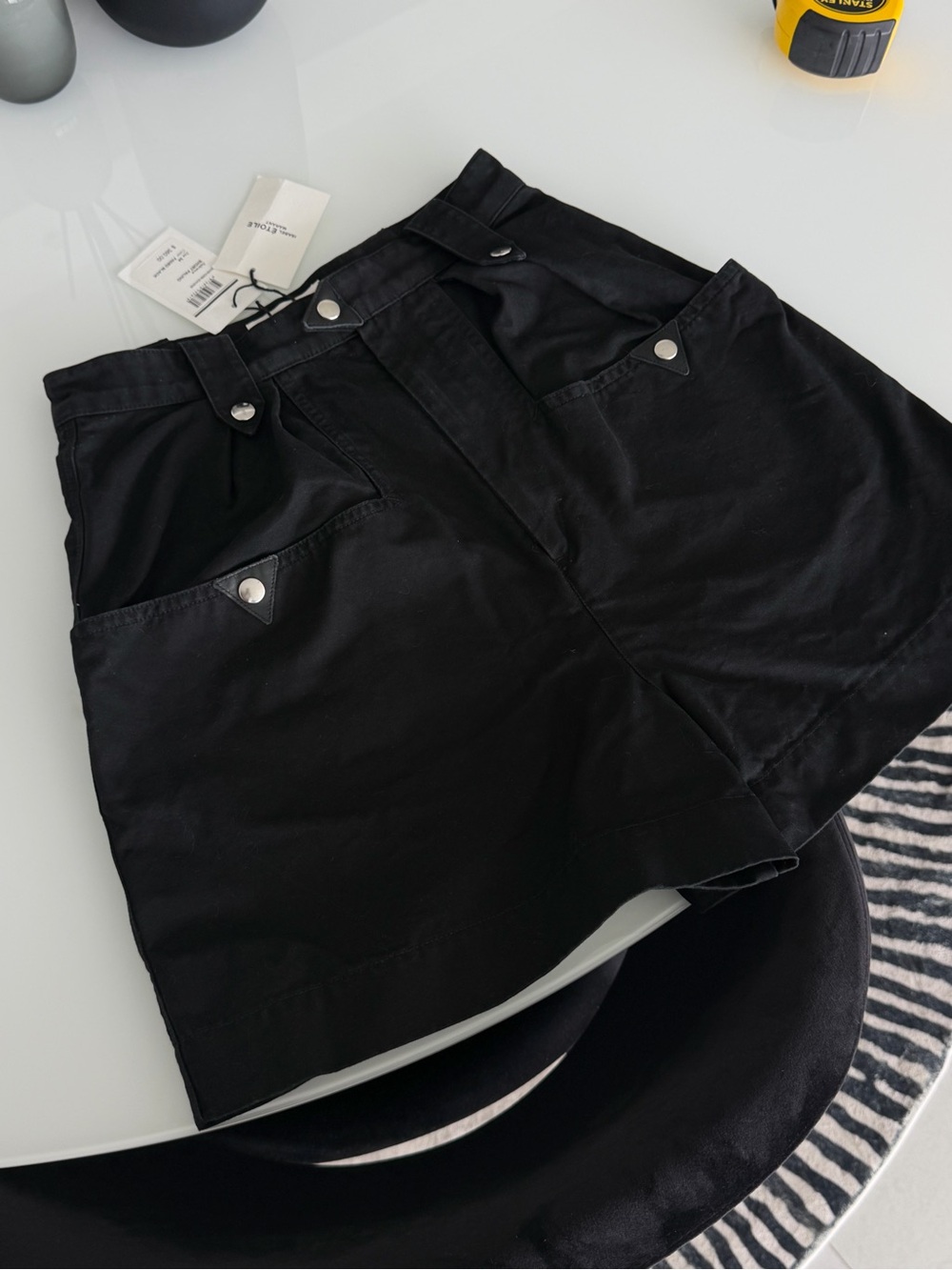 Isabel Marant Black High-Waist Utility Shorts